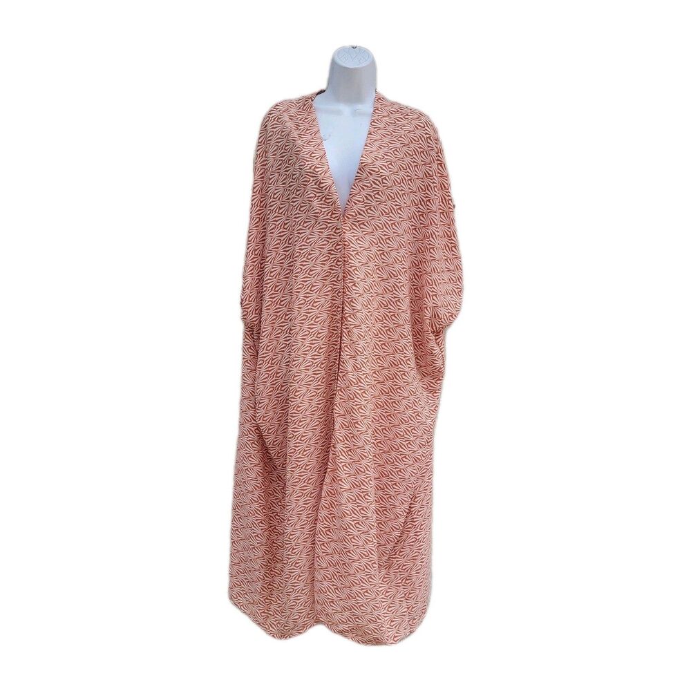H&M Peach Patterned Maxi Kimono Dress